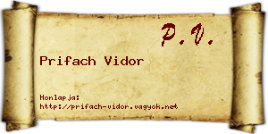 Prifach Vidor névjegykártya